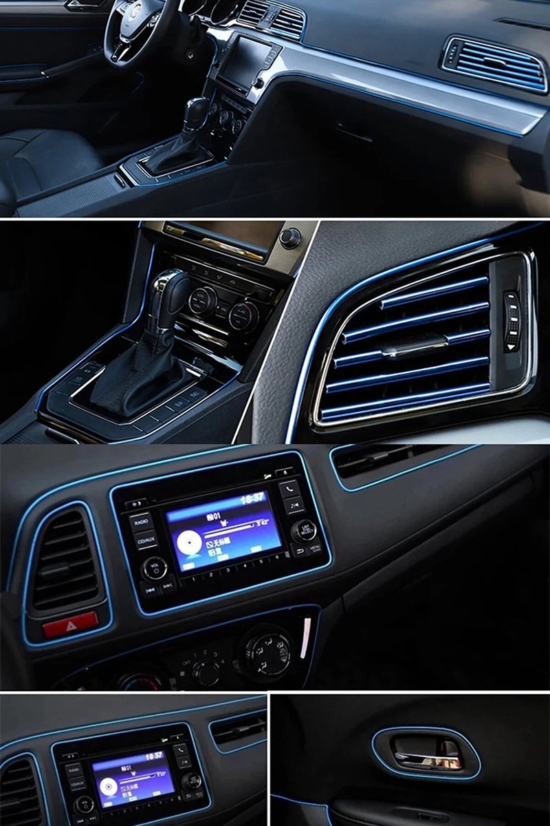 MONT KIARA Sierlijst Roving Blauw Nieuwe Generatie Auto Interieur Touwlint Visgraat Nikkel 5 Meter