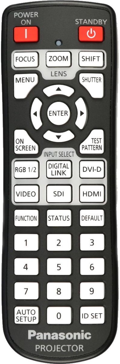 Afstandsbediening geschikt voor de PANASONIC PT-RW930 beamer, vervangt N2QAYA000060