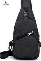 San Vitale® - Handige Compacte kleine Slingbag - Schoudertas - Crossbody bag - Zwart