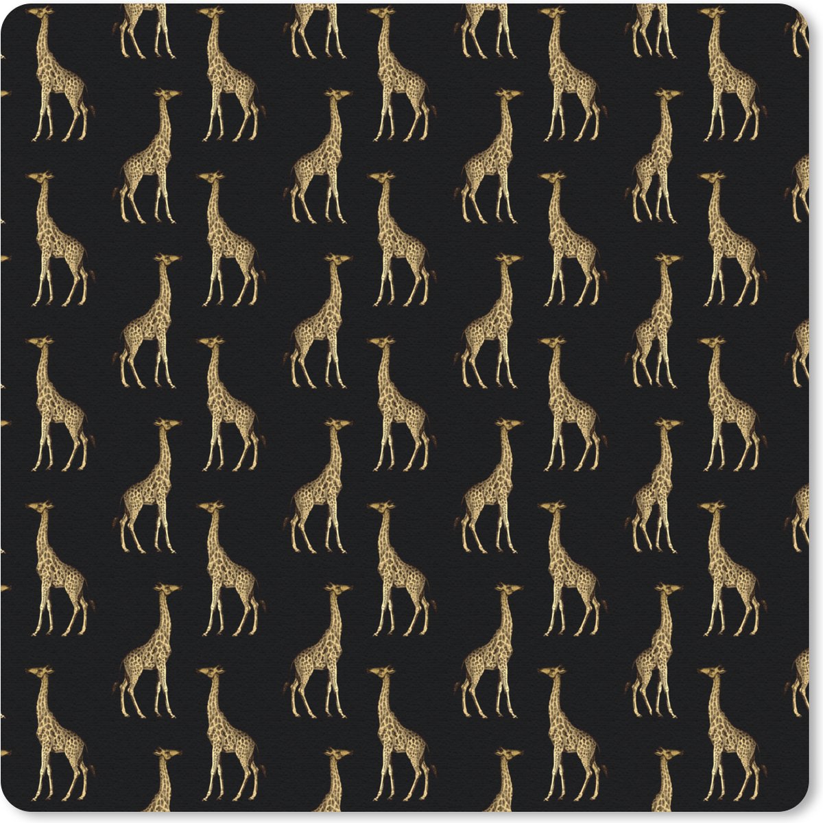 Muismat 20x20 cm - Mousepad Patronen - Dieren - Goud - Giraf - Muismatten