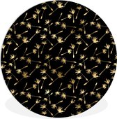 WallCircle - Wandcirkel ⌀ 60 - Patronen - Zaadjes - Goud - Ronde schilderijen woonkamer - Wandbord rond - Muurdecoratie cirkel - Kamer decoratie binnen - Wanddecoratie muurcirkel - Woonaccessoires