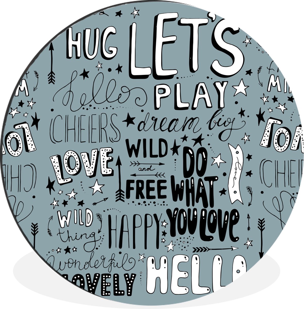 WallCircle - Wandcirkel - Muurcirkel - Quotes - Woorden - Spreuken - Baby - Kids - Kinderen - Aluminium - Dibond - 90x90 cm - Binnen en Buiten