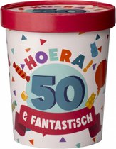 Snoeppot - 50 jaar - Candy Bucket - Gevuld met Snoep en Drop