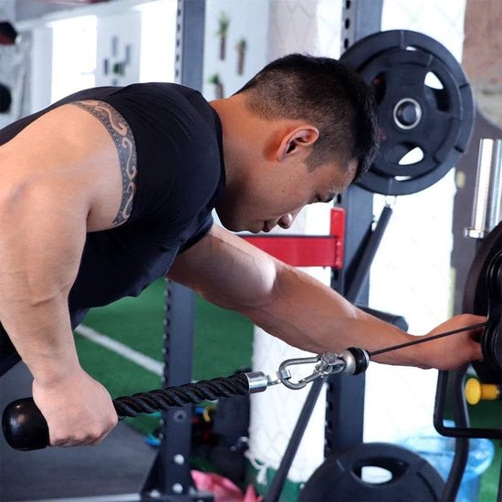 TAVIEW Tricep touw kabelbevestiging (twee lengtes ingebouwd in één) groter bewegingsbereik, triceps pull down touw verlengriemen kabel crossover- accessoires (groen verstelbare lengte (33-71 cm TAVIEW Tricep touw kabelbevestiging (twee lengtes ingebouwd in één) groter bewegingsbereik, triceps pull down touw verlengriemen kabel crossover- accessoires (groen verstelbare lengte (33-71 cm