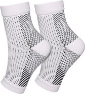 KANGKA Enkelsteun Sokken maat - S/M - Enkelbrace - Enkel Bandage - Voet brace - Enkelondersteuning - Unisex - Wit