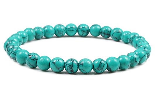 Marchandises TVR | Bracelet Perles Turquoise 6mm | turquiser | taille S | 17 cm
