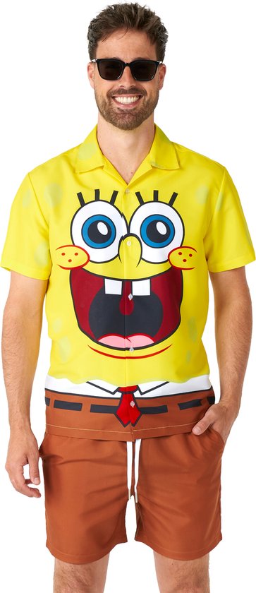 Suitmeister SpongeBob™ - Heren Zomer Set - Halloween Kostuum en Carnavalsoutfit - Geel - Maat XL