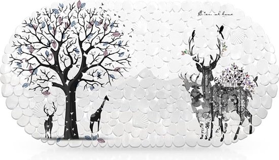 HITSLAM Vierkante Loofah douchemat, 60 x 60 cm badmat antislip voor badkamer, zachte PVC wasbare badmat met afvoer, sneldrogende douchemat voor binnendouche, beige