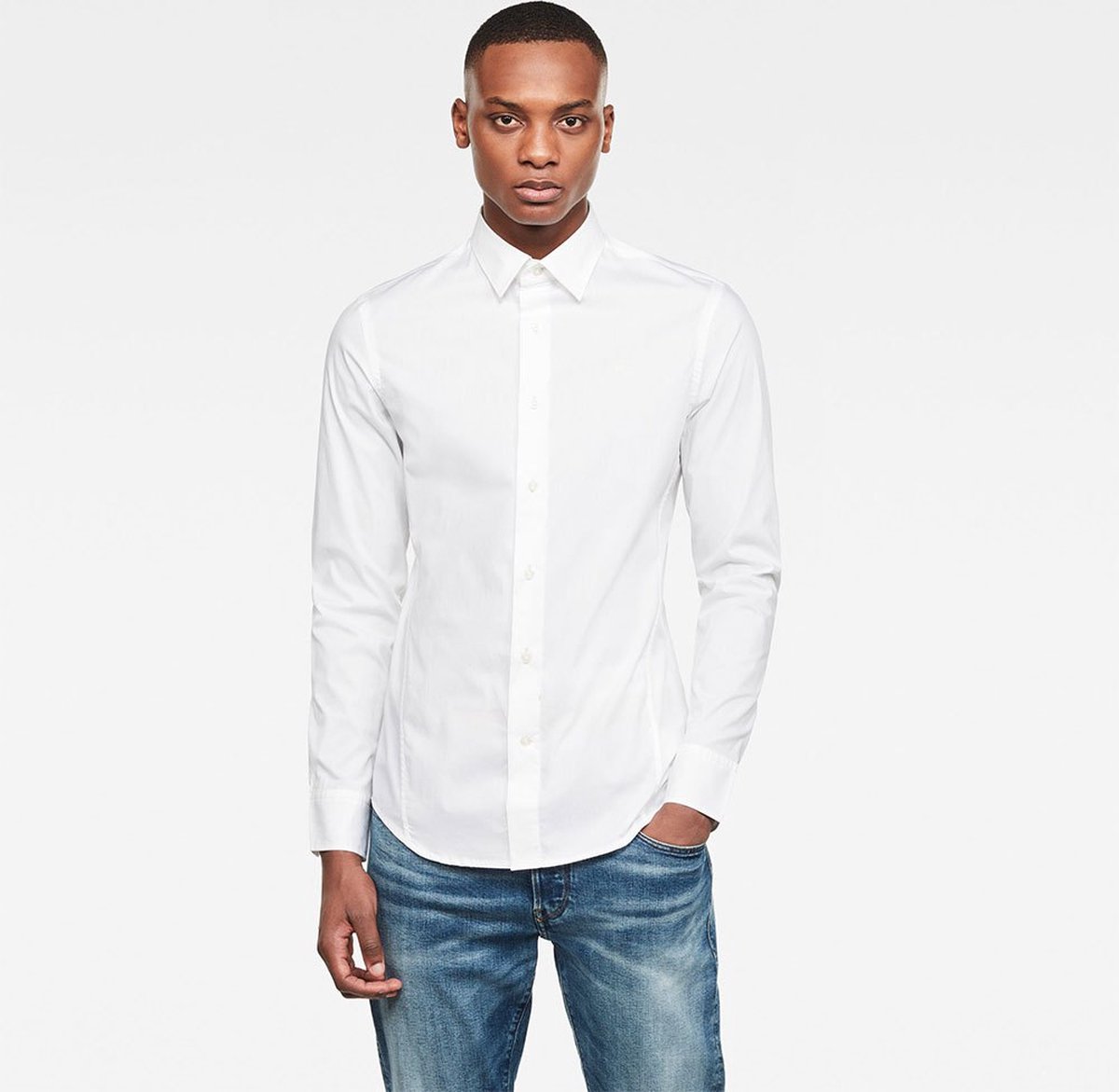 G star Dressed Super Slim Lange Mouwen Overhemd Wit L Man bol