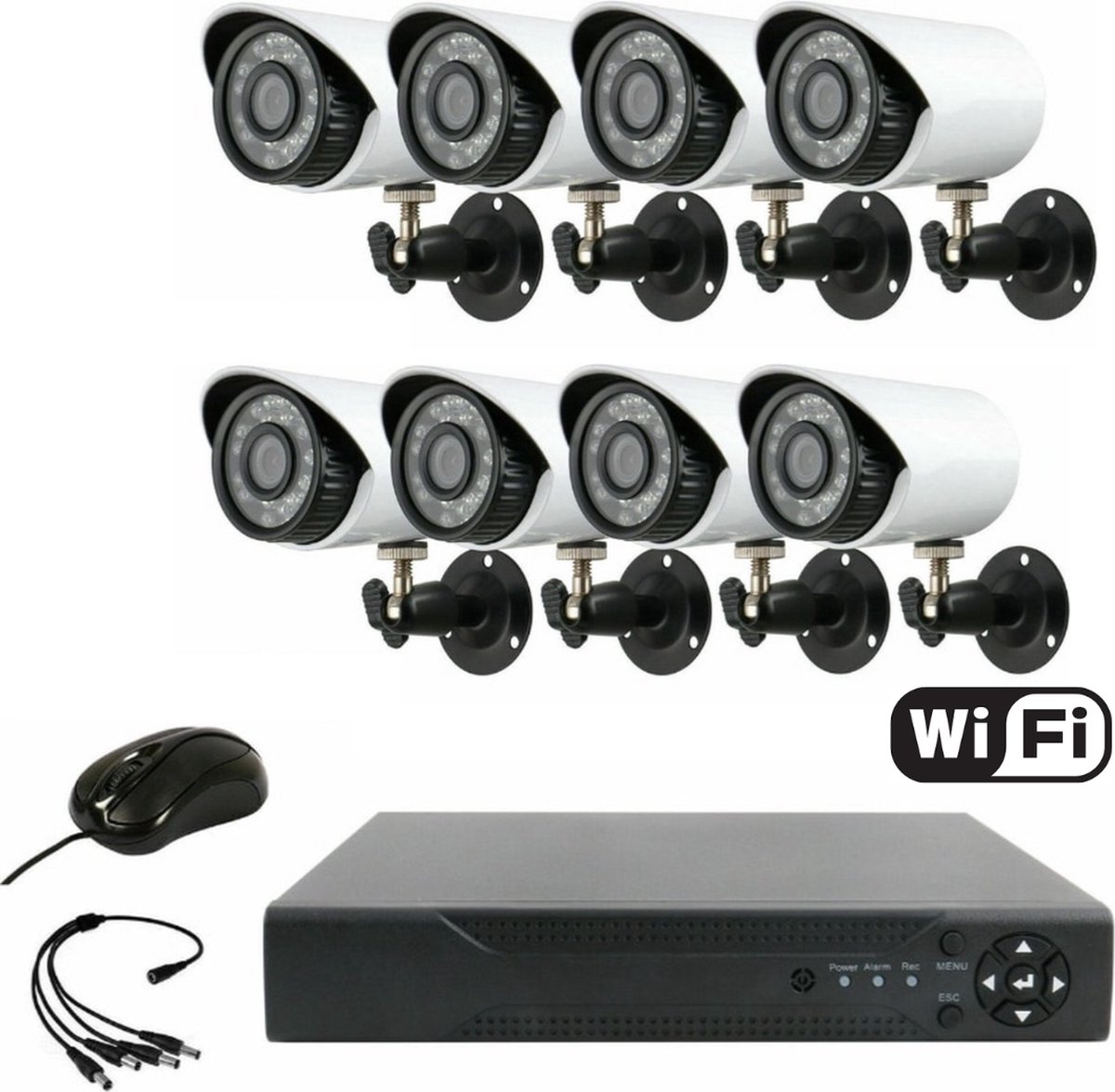 ISWISS - 8 beveiligingscamera's - Wifi - Binnen&Buiten - Draadloos - CCTV