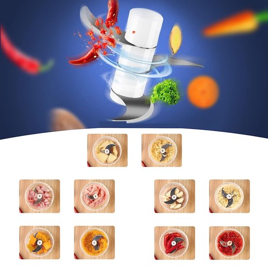 Phreeze (Draadloos) Food Processor - Hakmolen elektrisch - Vaatwasbestendig - USB oplaadbaar - Mini Portable Chopper - Blender - Keukenmachine - Krachtig - 250ML - Draadloos - Babyvoeding blender van Phreeze — afbeelding 2