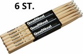 Vater Goodwood 2B - 6 sets stokken - Nylon Tip GW2BN drumstokken set - Vater GW2BN drumstokken", "duurzame kwaliteit", "uitgebalanceerde feel", "set van 6 stokken", "professionele drummers" en "beginners'' set drumstokken
