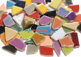 Mozaïek puzzelsteentjes keramiek - bonte mix; 500 gram