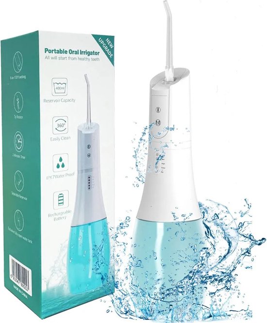 Luxe Waterflosser met 400ML watertank - 5 standen - 5 opzetstukken - Monddouche - Flosapparaat - Water Flosser