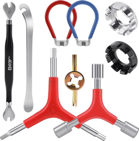 9 pièces clés à rayons outils de vélo tendeurs de rayons Kit de
