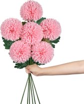 10 cm grote kunstbloemen, hortensia, met 63 cm lange steel, 6 stuks roze kunsthortensia, kunststof bloemen, hortensia voor woondecoratie, kantoor, tuinfeest, decoratie, bruiloftsdecoratie, bloemstuk