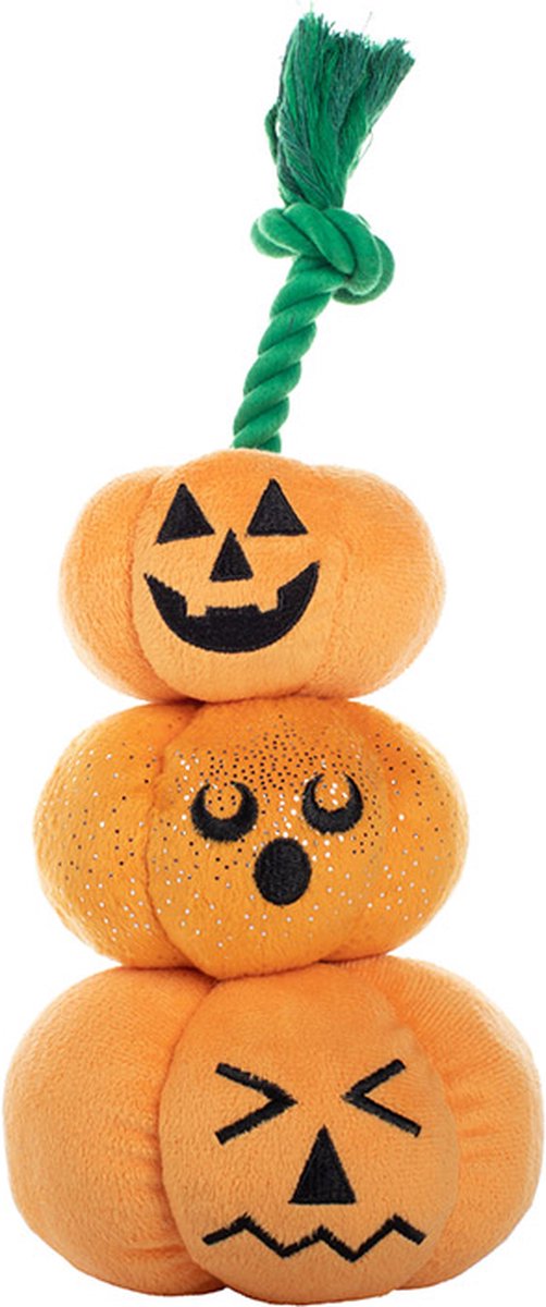Petshop by Fringe studio - 314194 - Stack-o-lantern - Halloween - Hondenspeelgoed - Speelgoed hond – Piepspeelgoed voor honden – Speelgoed met pieper - Knuffel hond - Honden speelgoed - Hondenspeeltje - Pluche speelgoed hond - Pluche hondenspeelgoed