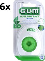 GUM Butlerweave Waxed Tandzijde Mint - 6 x 55 meter - Voordeelverpakking