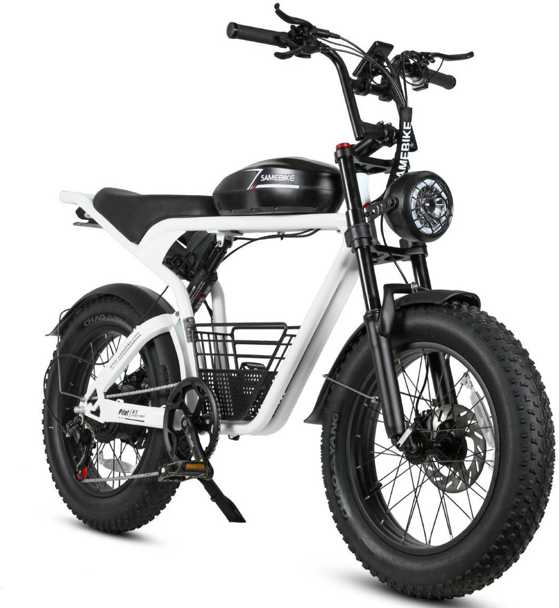 M20 Fatbike E-bike 1000 Watt motorvermogen top snelheid 45km/u 20X4 inch dikke banden Zilver