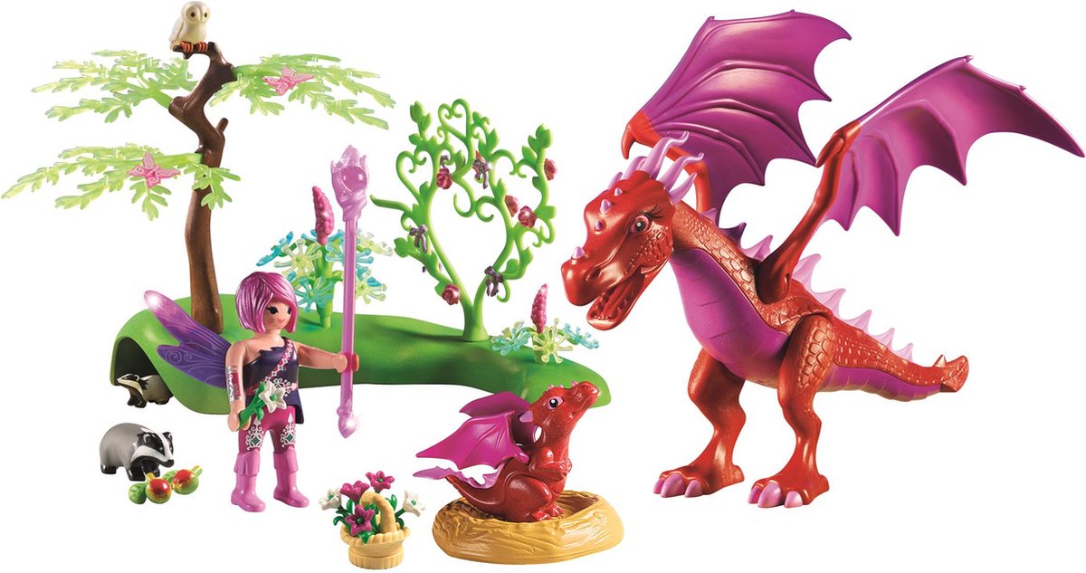 Playmobil Figurines Licorne Fées Bébé Dragons Blancs Princesse de Conte de  Fées Magique -  France