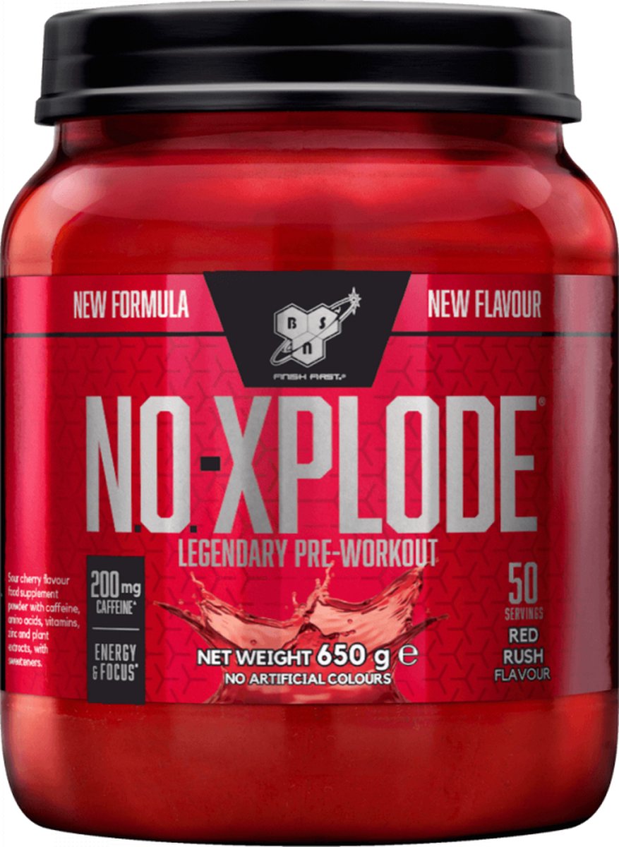 BSN N.O.-Xplode 3.0 Pre Workout - Pre-Workout – Red Rush – 50 doseringen (650 gram)