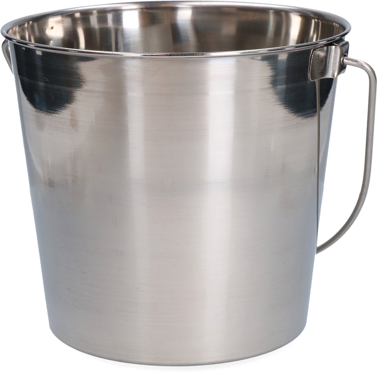 Excellent Emmer met platte zijde - Stalbenodigdheden - 20x22x22 cm - RVS - 5.68 Liter