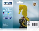 Epson Seahorse Multipack "Hippocampe" (T0487) - Encres QuickDry N, C, Cc, M, Mc, J