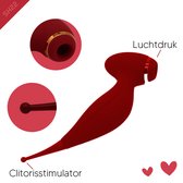 Luchtdrukvibrator met Clitorisstimulator voor Vrouwen | Nieuw 2023 | USB Oplaadbaar | Rode Roos | Massage | Speeltjes