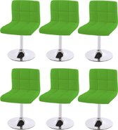 Set van 6 eetkamerstoelen Bureaustoel Stoel Kavala kunstleer chroom ~ groen