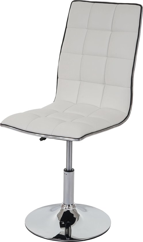 Eetkamerstoel MCW-C41, stoel keukenstoel, in hoogte verstelbaar draaibaar, kunstleer ~ wit