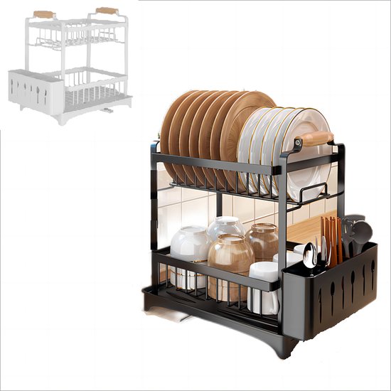 Afdruiprek Voor Flessen — Metalen Opvouwbare Flessenstandaard, Zwart, Multifunctioneel Keukenaccessoire