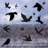 Raamstickers vogels statisch - Zwart - verplaatsbare vogelbescherming stickers