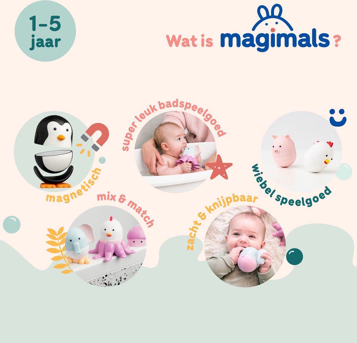 Magimals Wibbly Wobbly Safari |magnetisch speelgoed| baby speelgoed| speelgoed 1 jaar/2jaar/3jaar| speelgoed jongens en meisjes| badspeelgoed| dierenspeelgoed — afbeelding 3