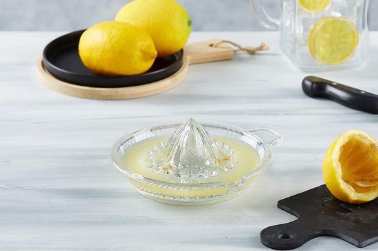 Citroenpers, glas, handmatige sapcentrifuge, met handvat en uitloop, kristal, voor vers vruchtensap, limoen, sinaasappel, zwaar, klein, Cam Limon Sikacagi van Merkloos — afbeelding 2