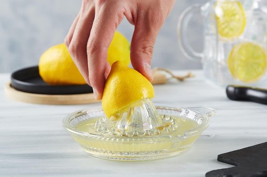 Citroenpers, glas, handmatige sapcentrifuge, met handvat en uitloop, kristal, voor vers vruchtensap, limoen, sinaasappel, zwaar, klein, Cam Limon Sikacagi van Merkloos — afbeelding 3