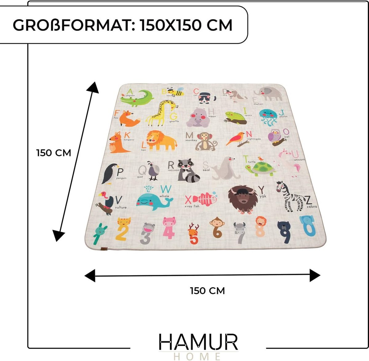 Hamur Home Babyspeelkleed Antislip Speelkleed Opvouwbaar Kruipmat Kinderen Babytapijt 150 X 150 Cm Voor Kinderkamers Speelkamers Wasmachines Wasbare Kindermat (Hopschotch Hamur Home Babyspeelkleed Antislip Speelkleed Opvouwbaar Kruipmat Kinderen Babytapijt 150 X 150 Cm Voor Kinderkamers Speelkamers Wasmachines Wasbare Kindermat (Hopschotch