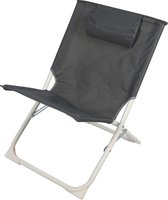 Sunnydays Havana camping/strand stoel - aluminium - inklapbaar - grijs - L49 x B62 x H61 cm