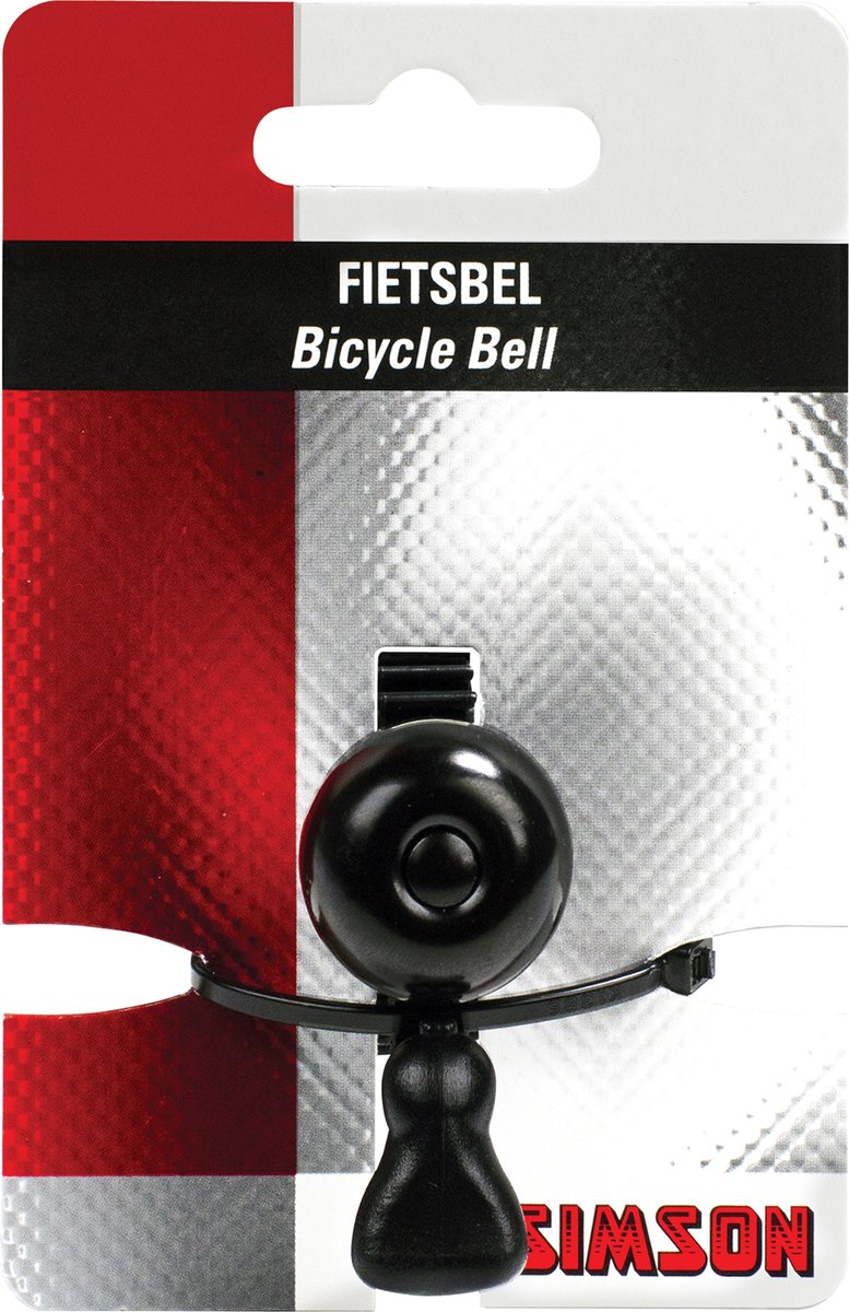 Simson Compacte fietsbel - 23mm - elastische bevestiging - zwart - veelzijdige montage
