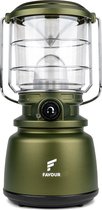 Favour - L0944 Retro - LED Lantaarn - Hoog vermogen 1300 Lumen - Vintage Design - Tuinlantaarn - Campinglamp - Stormlantaarn - Kleurtemperatuur instelbaar - warm wit tot koel wit - traploos dimbaar - incl. Kaarslichtstand - Groen