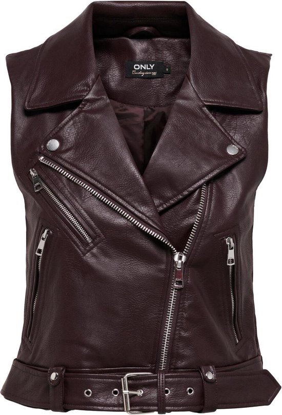 Only Vest Onlvera Faux Leather Waistcoat Otw 15239240 Mole Dames Maat - S