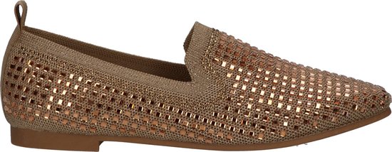 La Strada Knitted loafer goud met steentjes dames - maat 37