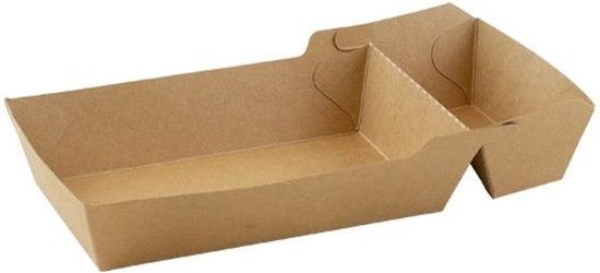 Foto: Fsc kraft snackbakje a22 120x70x35mm zonder plastic coating inhoud 400 stuks