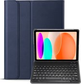 Hoesje Geschikt voor iPad 2022 Hoesje Toetsenbord Hoes - Hoes Geschikt voor iPad 10 Keyboard Case Book Cover - Donkerblauw.