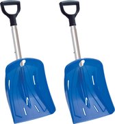 2x stuks compacte sneeuwscheppen / sneeuwschuivers blauw met uitschuifbare aluminium steel - 4 standen - 53 - 89 cm - Sneeuwruimer