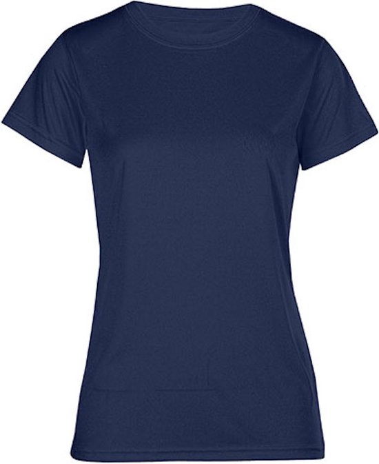 Foto: Damessportshirt performance t met korte mouwen navy l