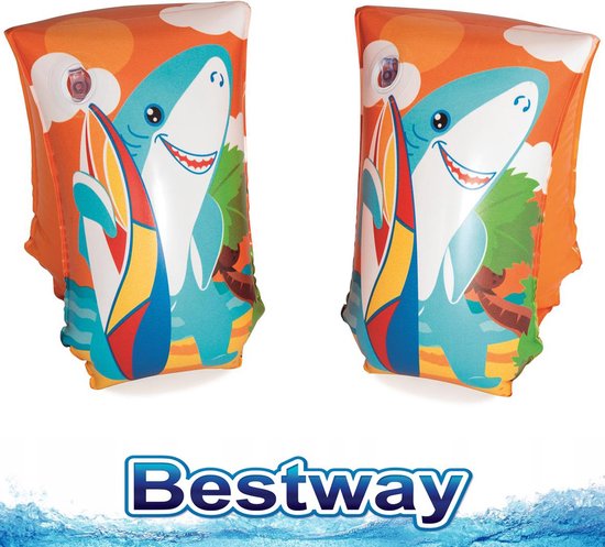 Bestway® Swimsafe Zwembandjes Haai 2 stuks Requin Waterarmband Zwemband -  W001 | bol.com