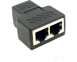 UTP Splitter - RJ45 Female naar 2x Rj45 Female - Zwart