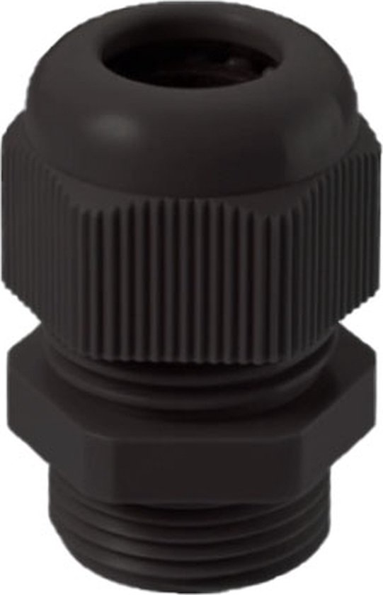 Wartel + moer 12mm - UV bestendig - Zwart - Per 1 stuks