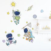 Stickerkamer® muursticker ruimte astronauten en sterren voor in de kinderkamer | jongens | meisjes | slaapkamer | wanddecoratie
