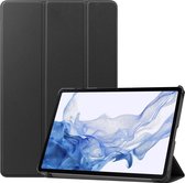 Case2go - Housse pour tablette compatible avec Samsung Galaxy Tab S9 Plus (2023) - Étui livre à trois volets - Avec porte-crayon - Zwart